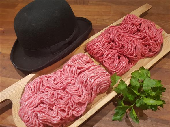 Friskhakket økologisk grisekød 250g.